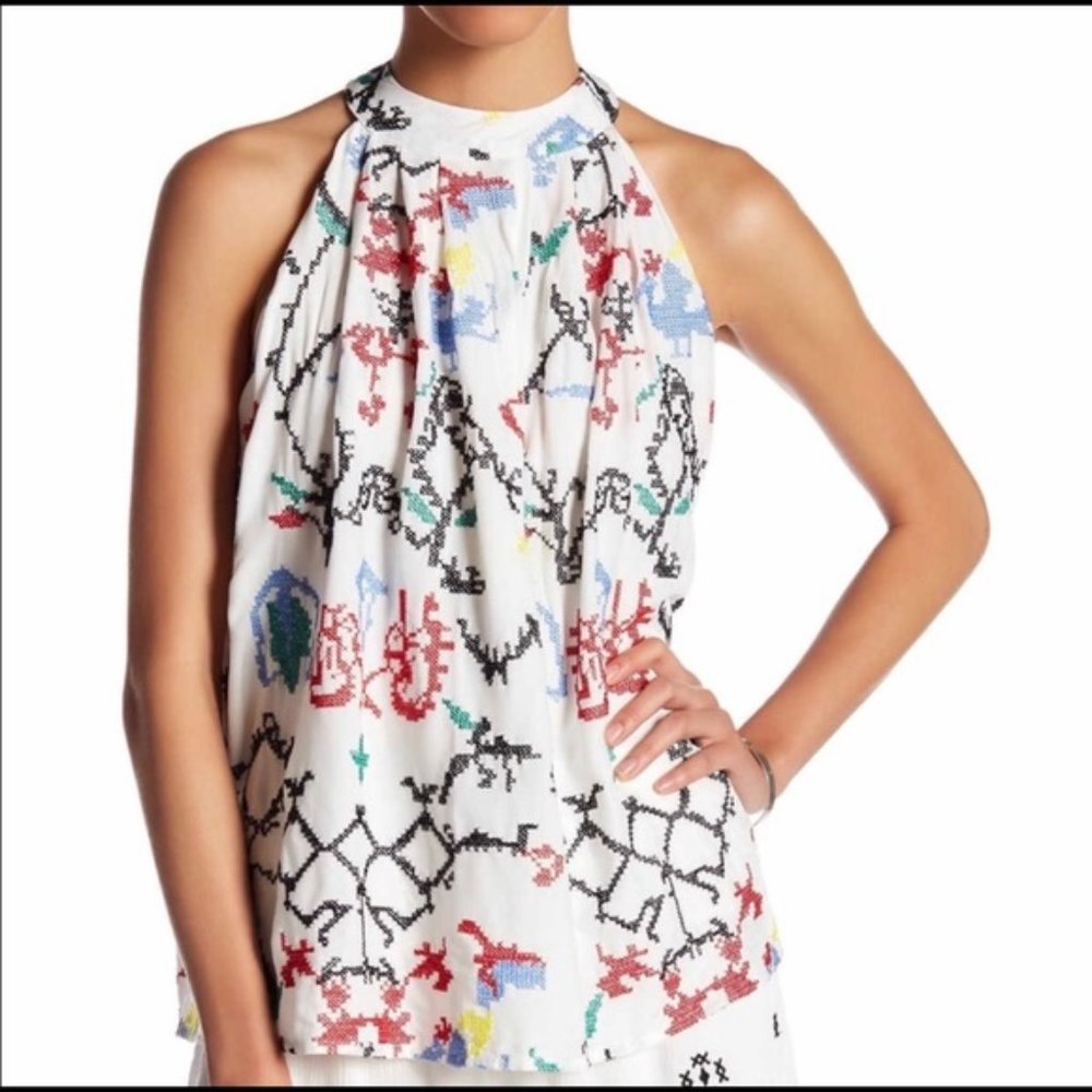 Romeo + Juliet colorful Embroidered couture halter - Picture 1 of 9